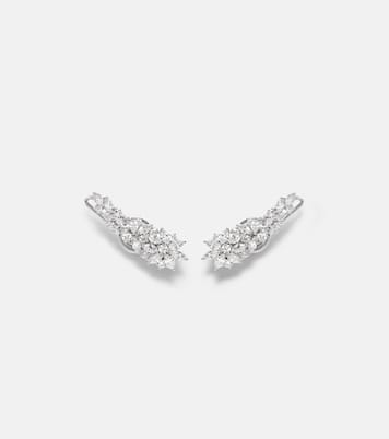 Boucles d'oreilles clip Y-Not en or blanc 18 ct et diamants | Yeprem