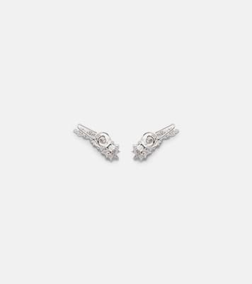 Boucles d'oreilles clip Y-Not en or blanc 18 ct et diamants | Yeprem