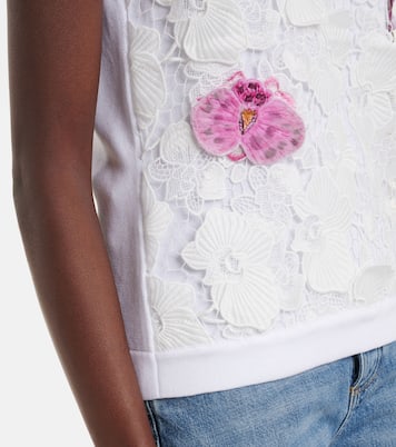Top en coton mélangé à fleurs | Oscar de la Renta