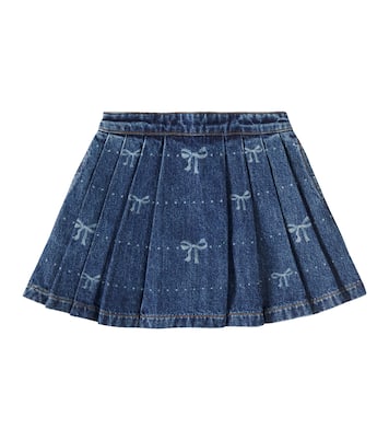 Falda de denim estampada con lazos | Self-Portrait Kids