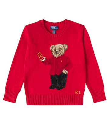 Polo Bear 엠브로이더리 코튼 스웨터 | Polo Ralph Lauren Kids