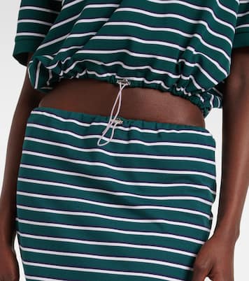 Polo cropped in cotone a righe | Prada
