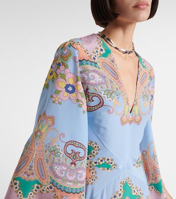 Abito lungo in seta con stampa paisley | Etro