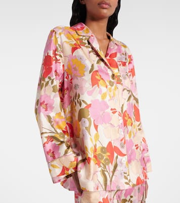 Camicia Alan in raso di seta con stampa floreale | 'S Max Mara