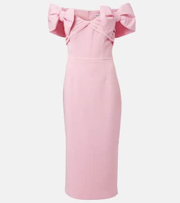 Isabella bow-detail crêpe midi dress | Rebecca Vallance