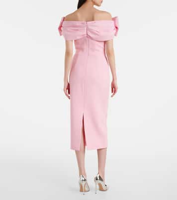 Isabella bow-detail crêpe midi dress | Rebecca Vallance