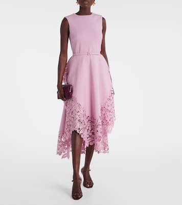 Cocktailkleid aus einem Wollgemisch mit Spitze | Oscar de la Renta
