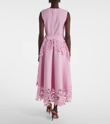 Cocktailkleid aus einem Wollgemisch mit Spitze | Oscar de la Renta