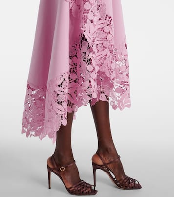 Cocktailkleid aus einem Wollgemisch mit Spitze | Oscar de la Renta