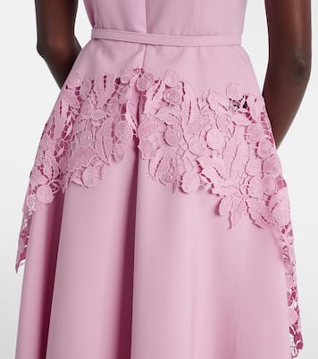 Cocktailkleid aus einem Wollgemisch mit Spitze | Oscar de la Renta