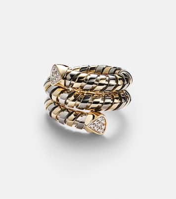 Trisola 18kt gold and titanium ring with diamonds | Marina B