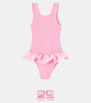 Denise gingham ruffled swimsuit | Hunza G Kids