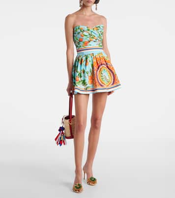 Bedrucktes Bustier-Kleid Taormina aus Baumwolle | Dolce&Gabbana