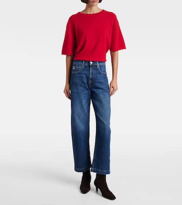 Hattie Crop high-rise barrel-leg jeans | AG Jeans