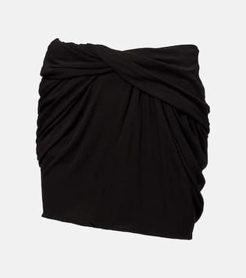 Gathered cotton-blend jersey miniskirt | Entire Studios