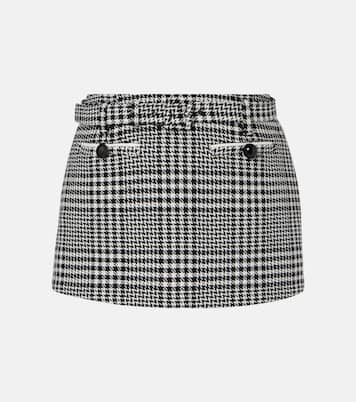 Belted houndstooth skort | Self-Portrait