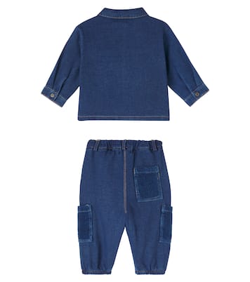 Baby Set Dobby aus Hemd und Hose aus Denim | Cozmo