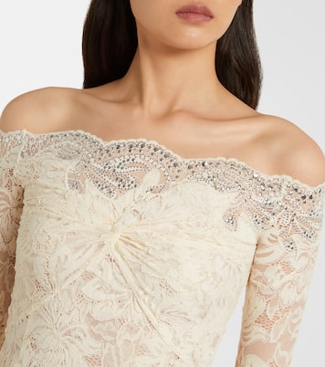 Bridal Off-Shoulder-Midikleid aus Spitze | Rabanne
