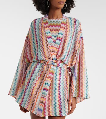 Zig Zag oversized lamé wrap cardigan | Missoni