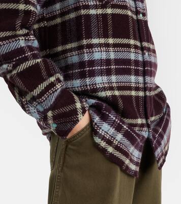 Plaid cashmere shirt with emeralds | God's True Cashmere