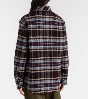 Plaid cashmere shirt with emeralds | God's True Cashmere