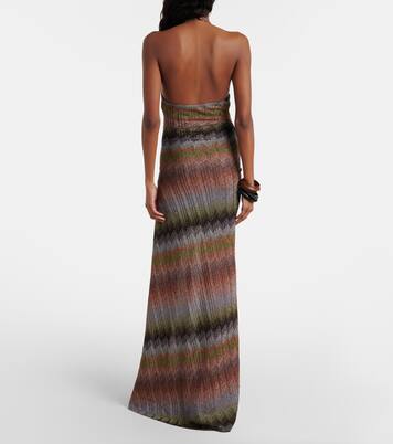 Zig Zag halterneck lamé maxi dress | Missoni