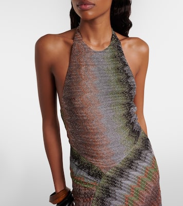 Zig Zag halterneck lamé maxi dress | Missoni