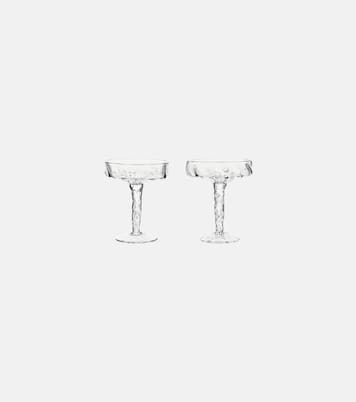 Set of 2 crystal champagne coupes | Alexander Kirkeby