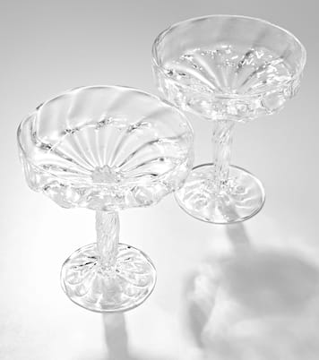 Set of 2 crystal champagne coupes | Alexander Kirkeby