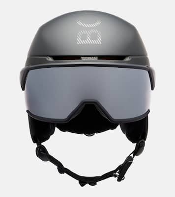 Logo leather-trimmed ski helmet | Bogner
