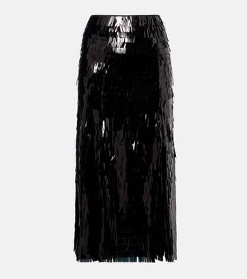 Falda midi de tiro alto con lentejuelas | Self-Portrait