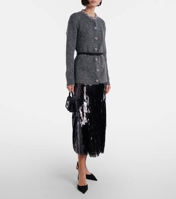 Falda midi de tiro alto con lentejuelas | Self-Portrait