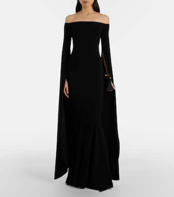 Draped off-shoulder jersey gown | Norma Kamali