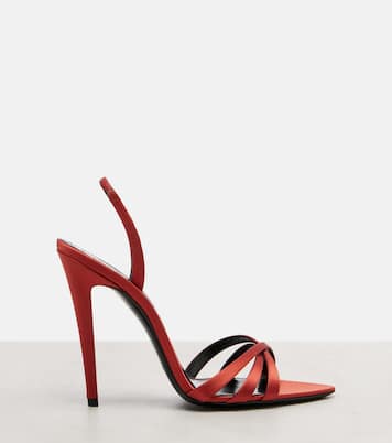 Kate 110 satin slingback sandals | Saint Laurent