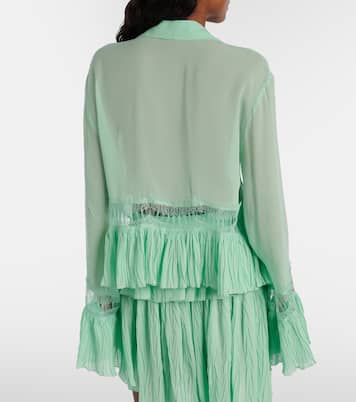 Camisa de georgette semitransparente con encaje | Blumarine