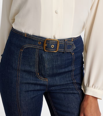 Luna belted flared jeans | Zimmermann