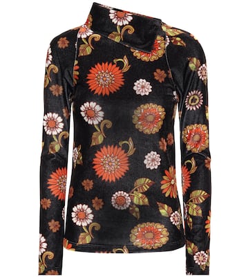 Floral velour turtleneck top | Dodo Bar Or