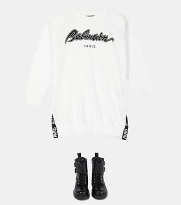 Vestido de algodón con logo | Balmain Kids