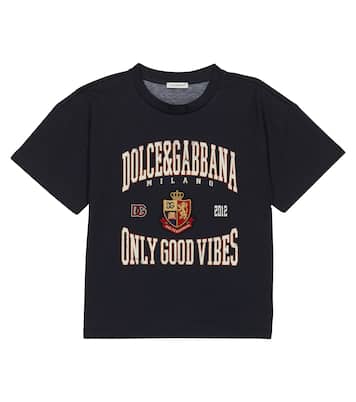 T-shirt in jersey di cotone con stampa | Dolce&Gabbana Kids