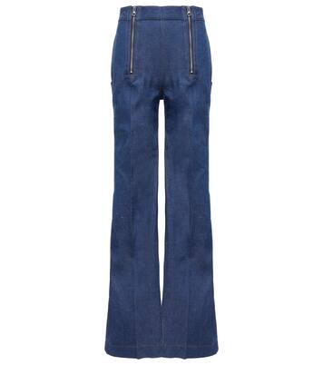 Jeans anchos de tiro alto con cremallera | Victoria Beckham
