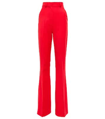 High-rise flared virgin wool pants | David Koma