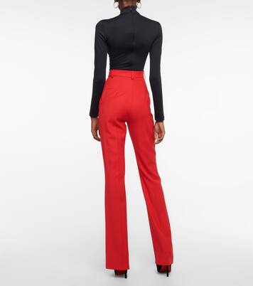 High-rise flared virgin wool pants | David Koma