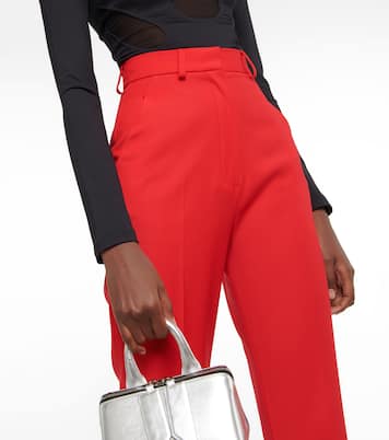 High-rise flared virgin wool pants | David Koma