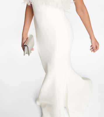 Bridal Grace feather-trimmed gown | Rebecca Vallance