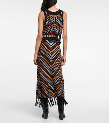 Falda midi Jones con flecos | Dodo Bar Or