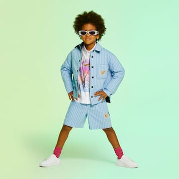 Shorts en mezcla de algodón a rayas | Palm Angels Kids