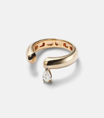 Bague Tube en or 14 ct et diamants | Rainbow K