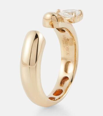 Bague Tube en or 14 ct et diamants | Rainbow K