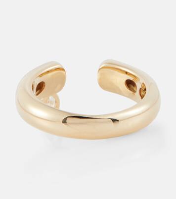 Bague Tube en or 14 ct et diamants | Rainbow K