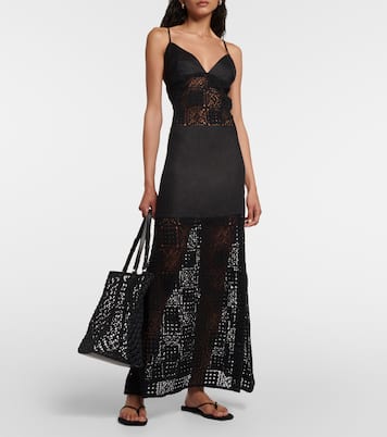 Maxikleid Rayure aus Häkelstrick | SIR